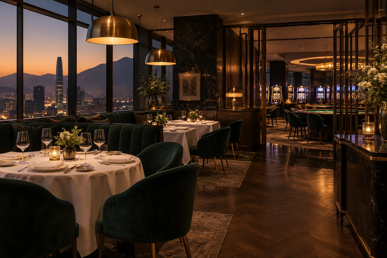 Mesa preparada en el salón del restaurante